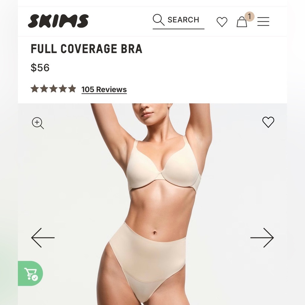 Women's SKIMS Smoothing Intimates Bra 36C NWT
